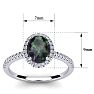 1-3/4 Carat Oval Shape Mystic Topaz Ring With Diamond Halo In 14 Karat White Gold Image-5