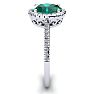 1 1/3 Carat Oval Shape Emerald and Halo Diamond Ring In 14 Karat White Gold Image-4