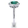 1 1/3 Carat Oval Shape Emerald and Halo Diamond Ring In 14 Karat White Gold Image-4