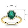 1 1/3 Carat Oval Shape Emerald and Halo Diamond Ring In 14 Karat Yellow Gold Image-5