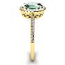 1 1/4 Carat Oval Shape Green Amethyst and Halo Diamond Ring In 14 Karat Yellow Gold Image-4