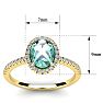 1 1/4 Carat Oval Shape Green Amethyst and Halo Diamond Ring In 14 Karat Yellow Gold Image-5