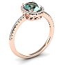 1 1/4 Carat Oval Shape Green Amethyst and Halo Diamond Ring In 14 Karat Rose Gold Image-2