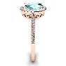 1 1/4 Carat Oval Shape Green Amethyst and Halo Diamond Ring In 14 Karat Rose Gold Image-4