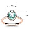 1 1/4 Carat Oval Shape Green Amethyst and Halo Diamond Ring In 14 Karat Rose Gold Image-5