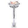1-1/3 Carat Oval Shape Morganite and Halo Diamond Ring In 14 Karat White Gold Image-4