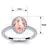 1-1/3 Carat Oval Shape Morganite and Halo Diamond Ring In 14 Karat White Gold Image-5