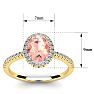 1-1/3 Carat Oval Shape Morganite and Halo Diamond Ring In 14 Karat Yellow Gold Image-5