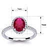 1 3/4 Carat Oval Shape Ruby and Halo Diamond Ring In 14 Karat White Gold Image-5