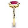1 3/4 Carat Oval Shape Ruby and Halo Diamond Ring In 14 Karat Yellow Gold Image-4
