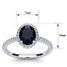 1 3/4 Carat Oval Shape Sapphire and Halo Diamond Ring In 14 Karat White Gold Image-5