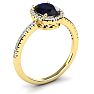 1 3/4 Carat Oval Shape Sapphire and Halo Diamond Ring In 14 Karat Yellow Gold Image-2