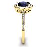 1 3/4 Carat Oval Shape Sapphire and Halo Diamond Ring In 14 Karat Yellow Gold Image-4