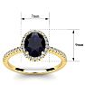 1 3/4 Carat Oval Shape Sapphire and Halo Diamond Ring In 14 Karat Yellow Gold Image-5