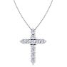 1/2 Carat Diamond Cross Necklace In 14 Karat White Gold, 18 Inches Image-1