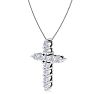 1/2 Carat Diamond Cross Necklace In 14 Karat White Gold, 18 Inches Image-2