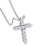 1/2 Carat Diamond Cross Necklace In 14 Karat White Gold, 18 Inches Image-4