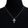 1/2 Carat Diamond Cross Necklace In 14 Karat White Gold, 18 Inches Image-6