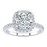 2 1/2 Carat Cushion Cut Halo Diamond Engagement Ring In 14 Karat White Gold Image-1