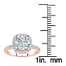 2 1/2 Carat Cushion Cut Halo Diamond Engagement Ring in 14 Karat Rose Gold Image-5
