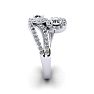 0.90 Carat Two Stone Diamond Swirl Halo Ring In 14K White Gold Image-3