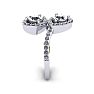 3/4 Carat Two Stone Diamond Pear-Shaped Halo Ring In 14K White Gold Image-3