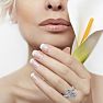 3/4 Carat Two Stone Diamond Pear-Shaped Halo Ring In 14K White Gold Image-6