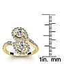 3/4 Carat Two Stone Diamond Pear-Shaped Halo Ring In 14K Yellow Gold Image-5