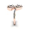 3/4 Carat Two Stone Diamond Pear-Shaped Halo Ring In 14K Rose Gold Image-3