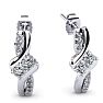 1/4 Carat Two Stone Diamond Knot Earrings In 14K White Gold Image-1