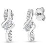 1/4 Carat Two Stone Diamond Knot Earrings In 14K White Gold Image-1