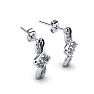 1/4 Carat Two Stone Diamond Knot Earrings In 14K White Gold Image-2