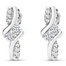 1/4 Carat Two Stone Diamond Knot Earrings In 14K White Gold Image-2