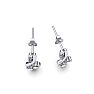 1/4 Carat Two Stone Diamond Knot Earrings In 14K White Gold Image-4