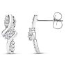 1/4 Carat Two Stone Diamond Knot Earrings In 14K White Gold Image-4