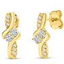 1/4 Carat Two Stone Diamond Knot Earrings In 14K Yellow Gold Image-1