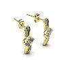 1/4 Carat Two Stone Diamond Knot Earrings In 14K Yellow Gold Image-2