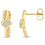 1/4 Carat Two Stone Diamond Knot Earrings In 14K Yellow Gold Image-4