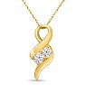 1/4 Carat Two Stone Two Diamond Intertwined Necklace In 14K Yellow Gold Image-1