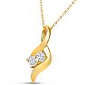 1/4 Carat Two Stone Two Diamond Intertwined Necklace In 14K Yellow Gold Image-2