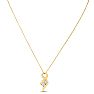 1/4 Carat Two Stone Two Diamond Intertwined Necklace In 14K Yellow Gold Image-3