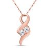 1/4 Carat Two Stone Two Diamond Intertwined Necklace In 14K Rose Gold Image-1