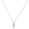 1/4 Carat Two Stone Two Diamond Intertwined Necklace In 14K Rose Gold Image-3