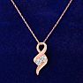 1/4 Carat Two Stone Two Diamond Intertwined Necklace In 14K Rose Gold Image-5