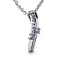 1/3 Carat Two Stone Two Diamond Curve Necklace In 14K White Gold Image-2