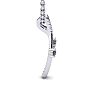1/3 Carat Two Stone Two Diamond Curve Necklace In 14K White Gold Image-3