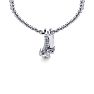 1/3 Carat Two Stone Two Diamond Curve Necklace In 14K White Gold Image-4