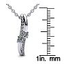1/3 Carat Two Stone Two Diamond Curve Necklace In 14K White Gold Image-5