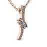 1/3 Carat Two Stone Two Diamond Swirl Necklace In 14K Rose Gold Image-2