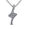 1/3 Carat Two Stone Two Diamond Pendant Necklace In 14K White Gold Image-1